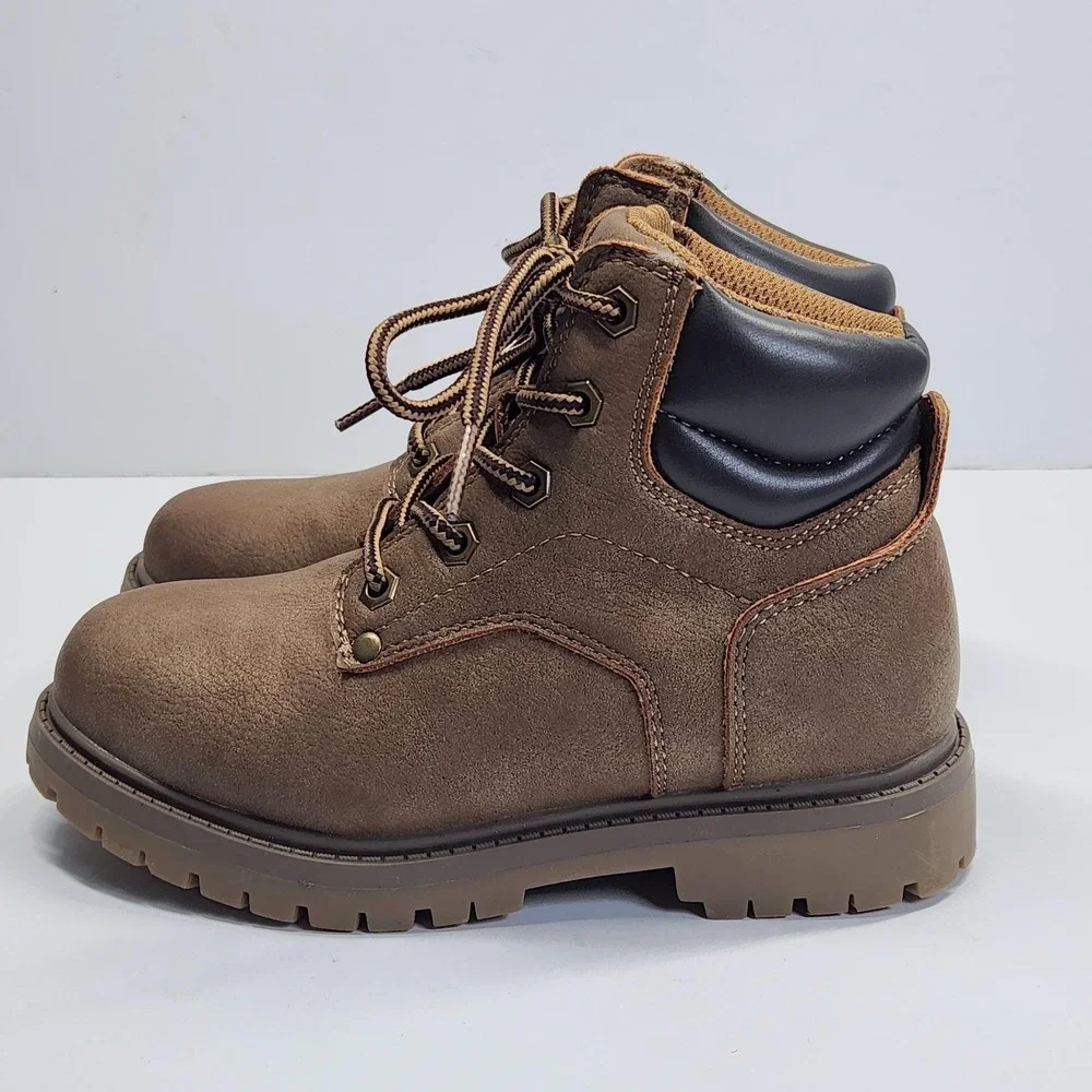 Eddie Bauer Boots Kids Size 12 Brown Hason Winter Combat Lace Up Ankle Lug Sole